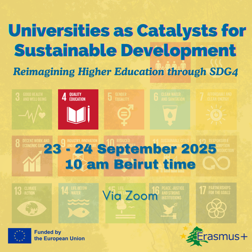 Erasmus+ Webinar “Universities as Catalysts for Sustainable Development: Reimagining Higher Education through SDG4” | 23-24 September 2025
